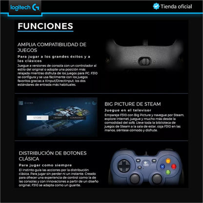 Gamepad Usb Programable Para Pc / Android Tv Logitech F310