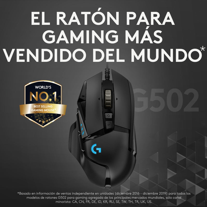 Mouse Gamer Rgb Logitech G502 Hero Programable 25600dpi