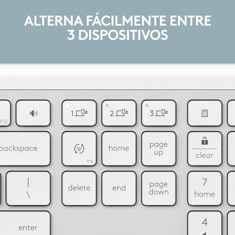 Teclado Bluetooth Bolt Logitech Signature Slim K950, Blanco