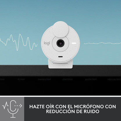 Webcam Logitech Brio 300 Full Hd 1080p Rightlight 2, Blanco