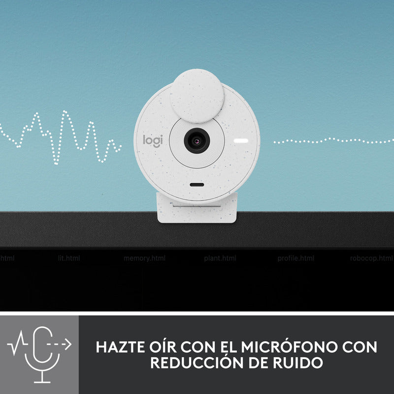 Webcam Logitech Brio 300 Full Hd 1080p Rightlight 2, Blanco