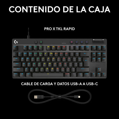 Teclado Gamer Logitech G Pro X Tkl Rapid Rgb Lightsync Negro
