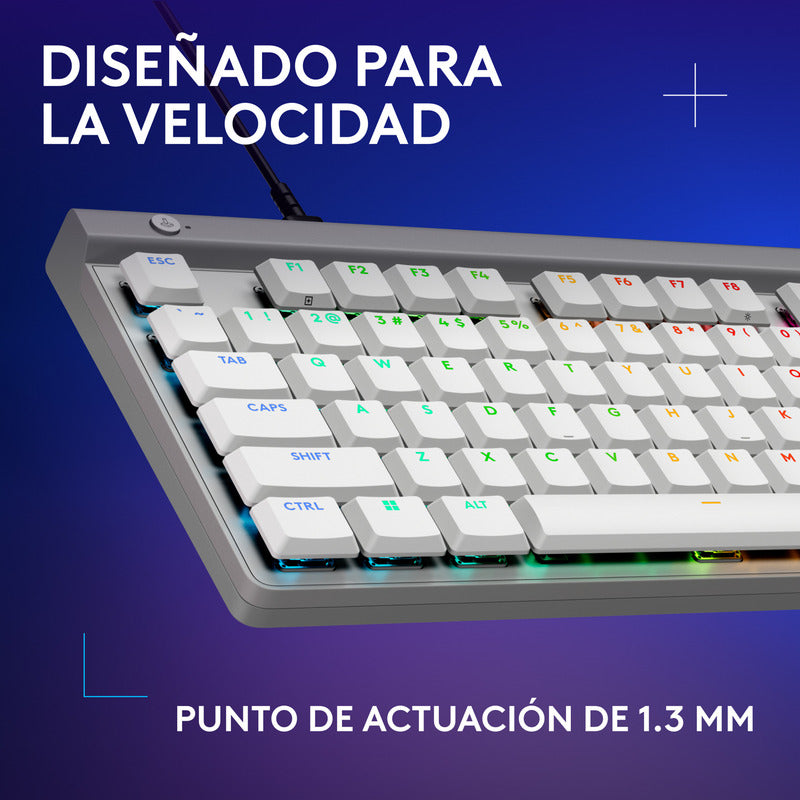 Teclado Gamer Mecánico Lightsync Rgb Logitech G515 Tkl, Blanco