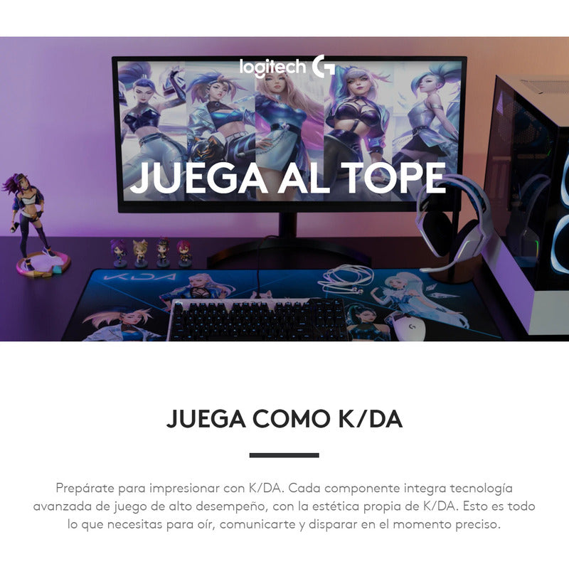 Pad Mouse Gamer Xl 900x400mm Logitech G840 Edición K/da Lol