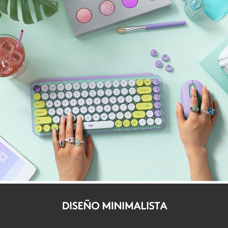 Combo Logitech Pop Keys + Pop Mouse Daydream + Desk Mat