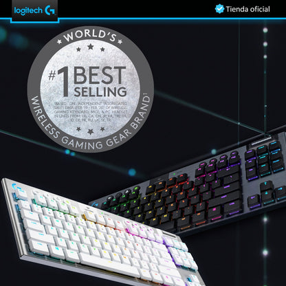 Logitech G915 Tkl, Teclado Gamer Mecánico Inalámbrico, Wht