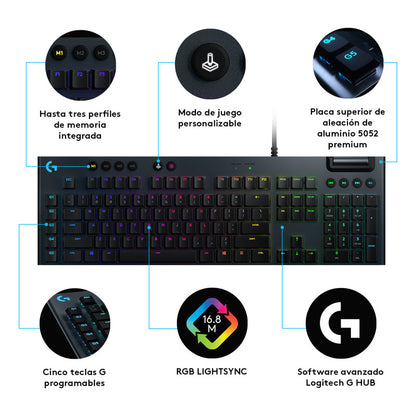 Teclado Gamer Logitech G815 Mecánico Ultrafino Lightsync Rgb