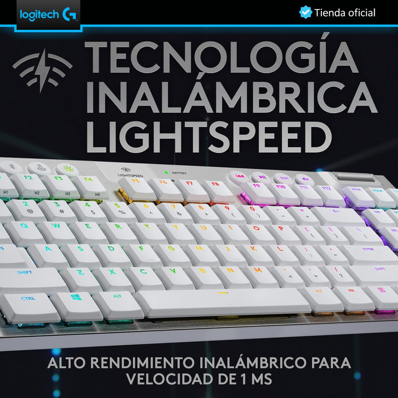 Logitech G915 Tkl, Teclado Gamer Mecánico Inalámbrico, Wht