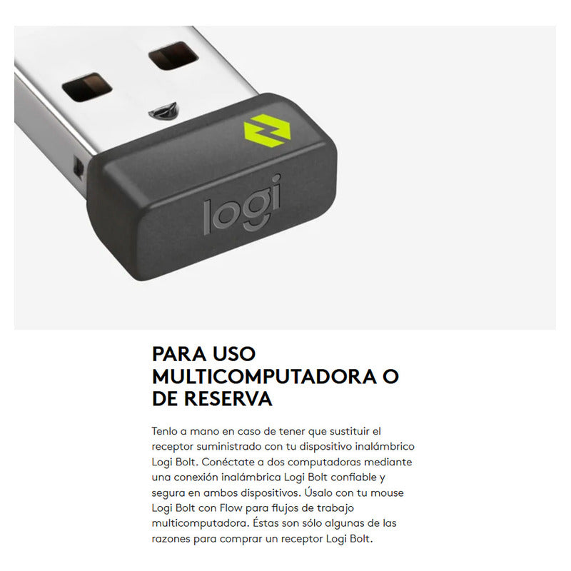 Receptor Usb Logitech, Logi Bolt, Mouse Teclado Inalámbricos