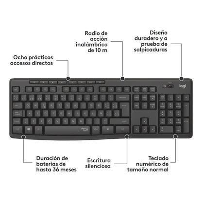 Combo Inalámbrico Logitech Mk295, Silencioso Teclado Y Mouse
