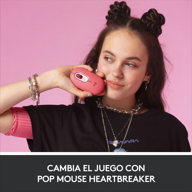 Mouse Inalámbrico Logitech Pop Heartbreaker Con Botón Emojis