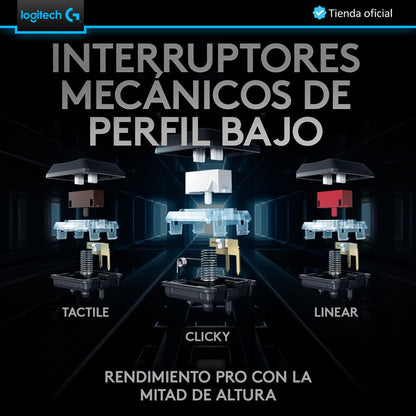 Logitech G915 Tkl, Teclado Gamer Mecánico Inalámbrico, Wht