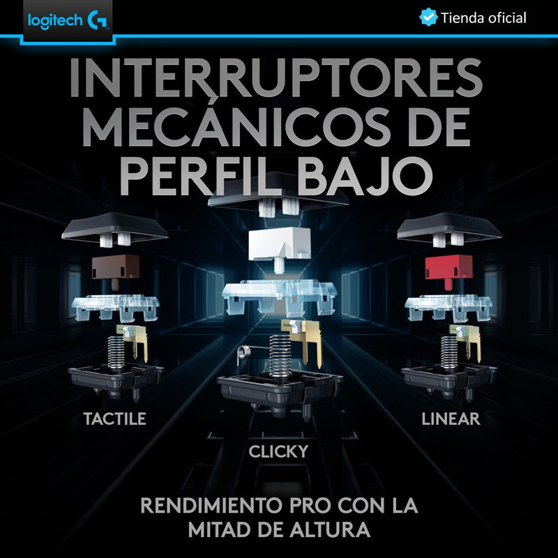 Logitech G915 Tkl, Teclado Gamer Mecánico Inalámbrico, Wht