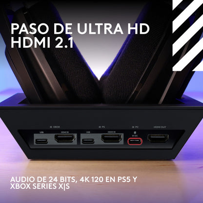 Diadema Gamer Inalámbrica + Base, Logitech Astro A50 X