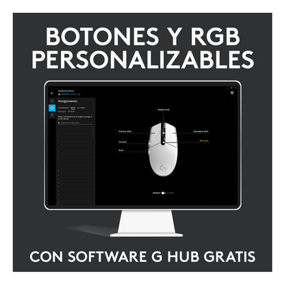 Mouse Gamer Rgb Logitech G203 Lightsync, 6 Botones, Negro