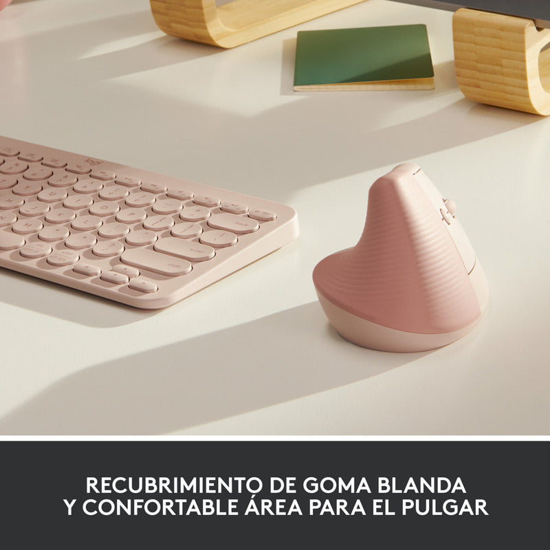 Mouse Ergonómico Logitech Lift Vertical Avanzado, Rosado