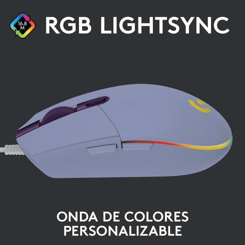 Combo Gamer Logitech Mouse G203 Lila + Pad Mouse G240