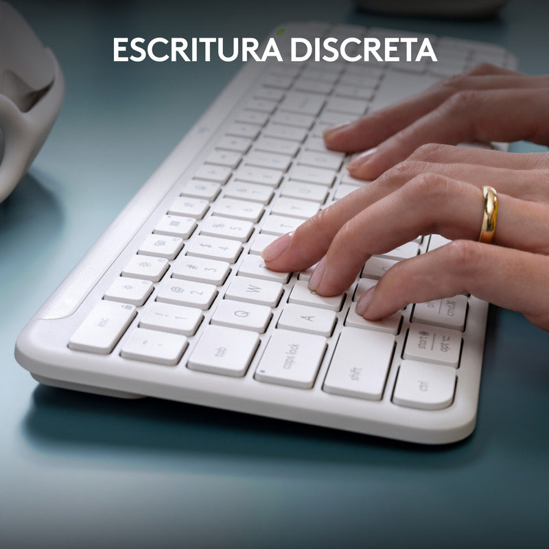 Combo Profesional Logitech Teclado K950 + Mouse M650 Blanco