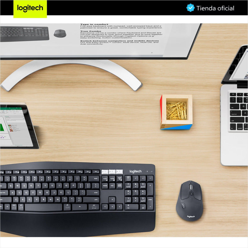 Combo Inalámbrico Logitech Mk850 + Pad Mouse Studio Series