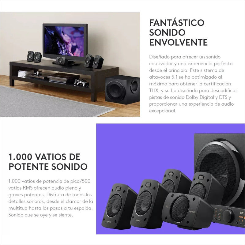 Altavoces 5.1 Certificación Thx 500 Watts Rms Logitech Z906