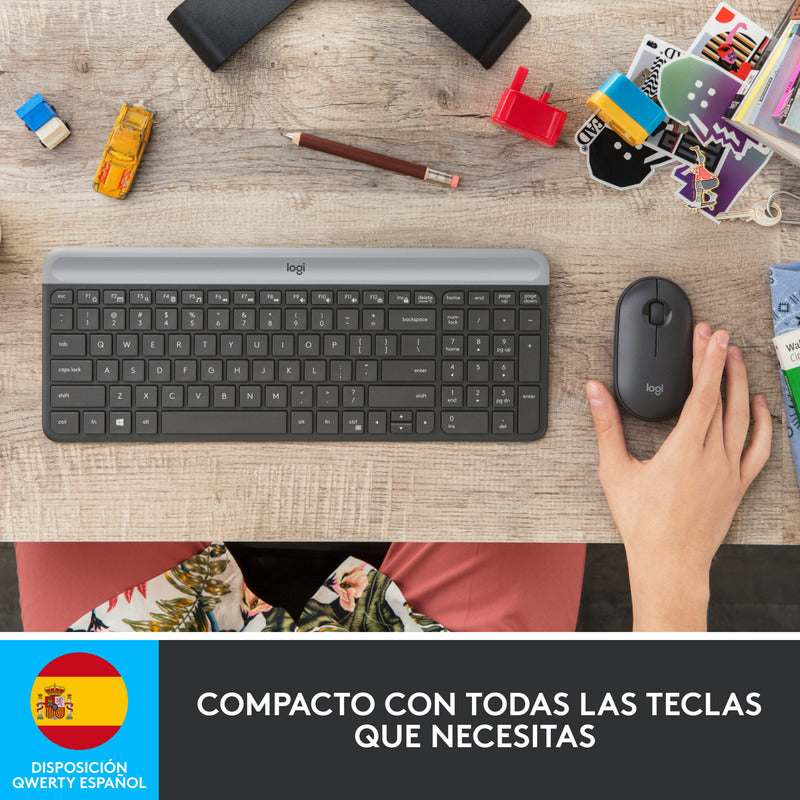Combo Inalámbrico Slim Logitech Mk470, Teclado Y Mouse