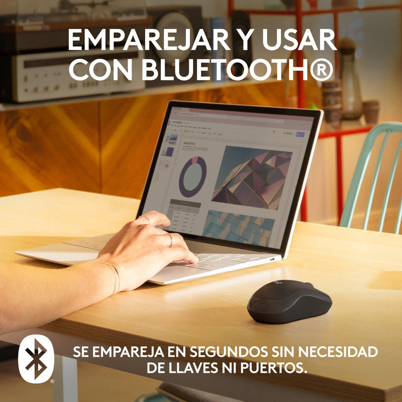Mouse Bluetooth Logitech M240 Silent, Un 90% Silencioso, Negro