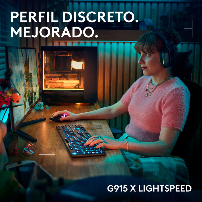 Teclado Gamer Logitech G915 X Lightspeed / Mecánico Slim Rgb