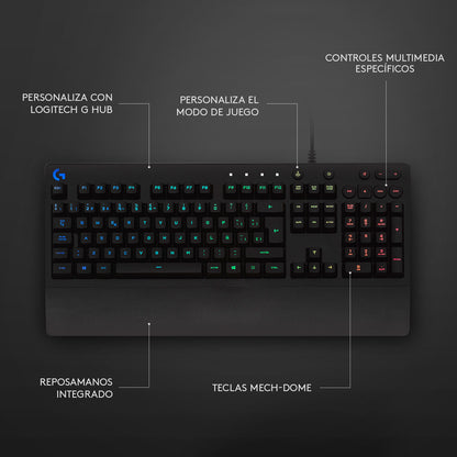 Teclado Gaming Logitech G213 Prodigy, Con Iluminación Rgb
