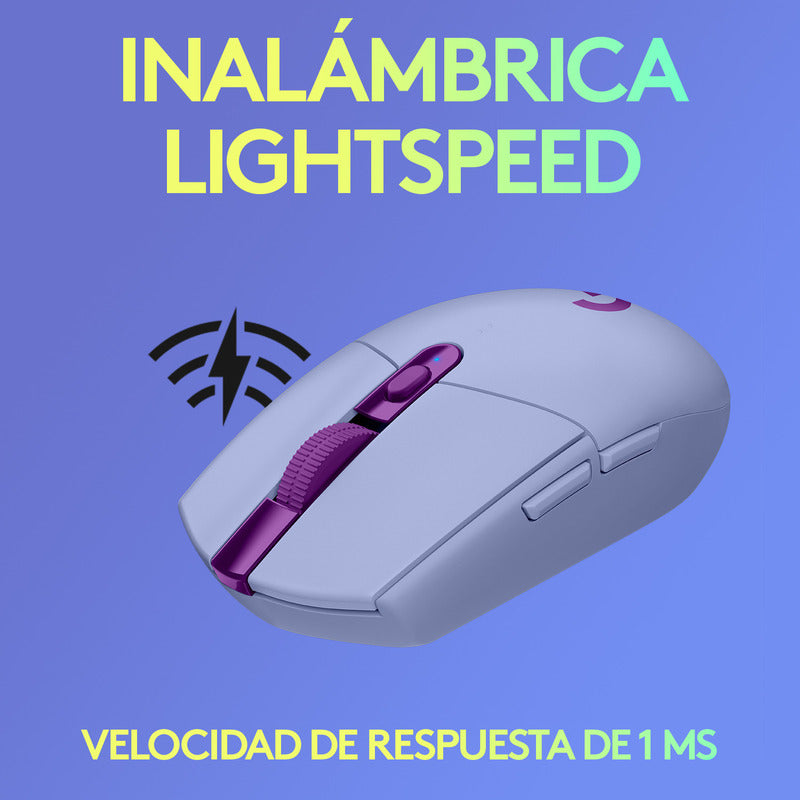 Mouse Gamer Inalámbrico Logitech G305, 12000dpi - Lila