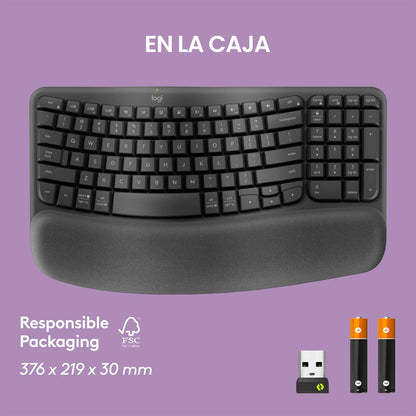 Teclado Ergonómico Inalámbrico Bluetooth Logitech Wave Keys