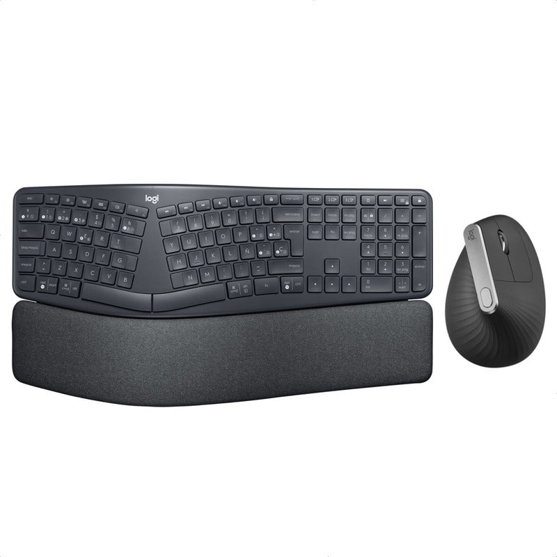 Logitech Combo Ergonómico: Teclado K860 + Mouse Mx Vertical