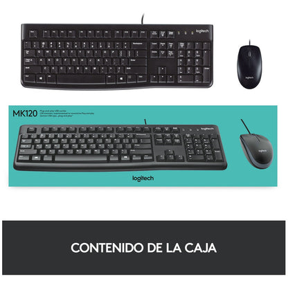 Combo Teclado Y Mouse Usb Plug And Play Logitech Mk120