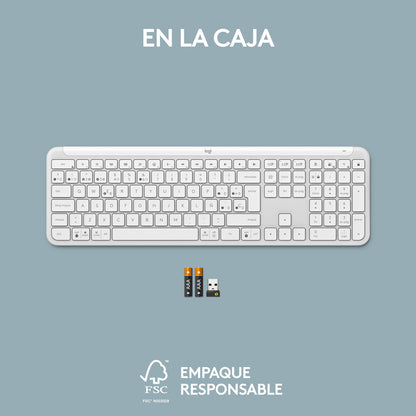 Teclado Bluetooth Bolt Logitech Signature Slim K950, Blanco