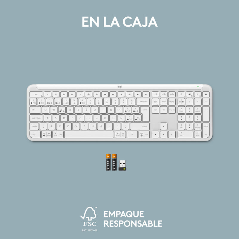 Teclado Bluetooth Bolt Logitech Signature Slim K950, Blanco