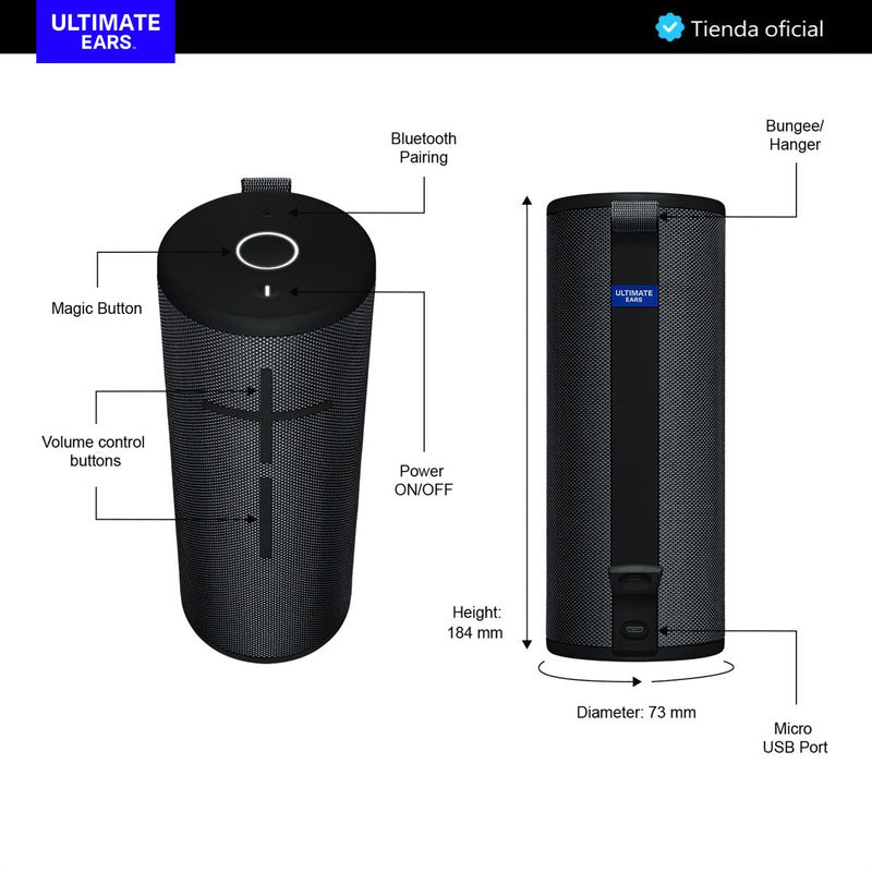Ultimate Ears Boom 3, Parlante Bluetooth Impermeable
