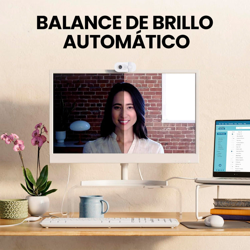 Webcam Full Hd 1080p, Rightlight 2, Logitech Brio 100 Blanco