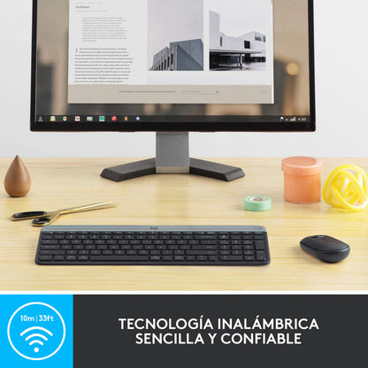 Combo Inalámbrico Slim Logitech Mk470, Teclado Y Mouse