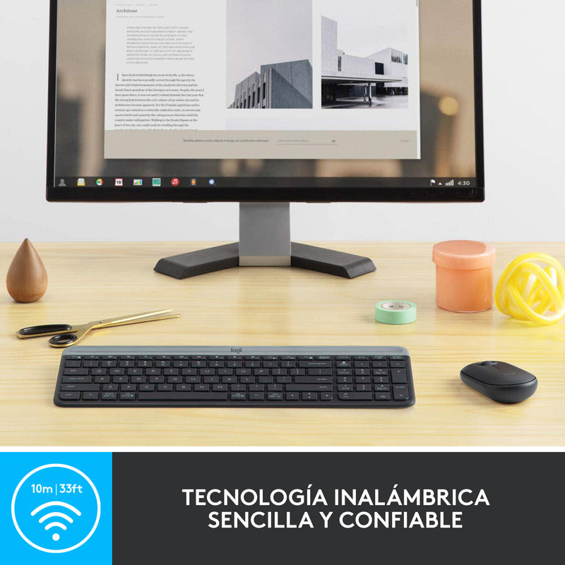 Combo Inalámbrico Slim Logitech Mk470, Teclado Y Mouse