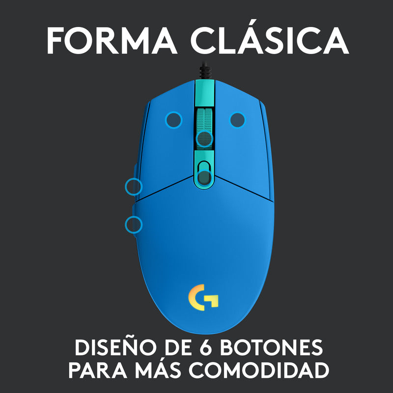 Mouse Gamer Rgb Logitech G203 Lightsync / 8000dpi - Azul
