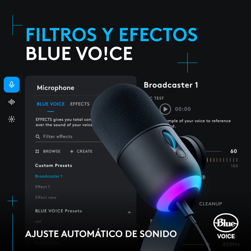 Micrófono Usb Gamer Dinámico Rgb Lightsync Logitech Yeti Gx