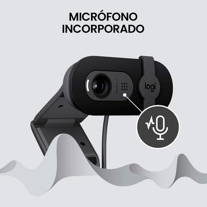 Webcam Full Hd 1080p, Rightlight 2, Logitech Brio 100 Negro