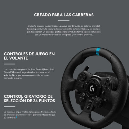 Timón Logitech G923 Para Pc / Xbox X|s One + Palanca Cambios