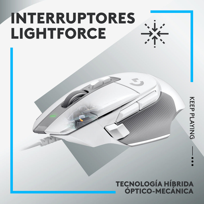 Mouse Gamer Logitech G502 X, Switch Lightforce, Hero 25k