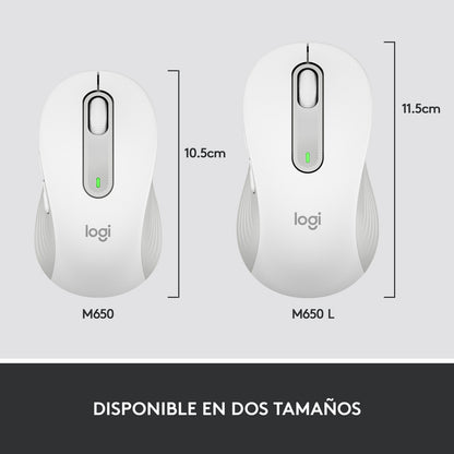 Mouse Inalámbrico Bluetooth Logitech Signature M650 Blanco