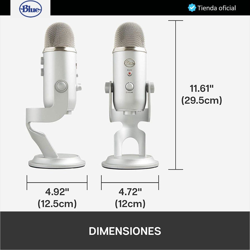 Micrófono Usb Profesional Blue Yeti, Grabación Streaming Silver