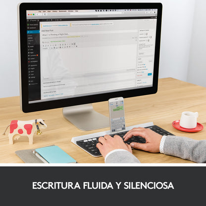 Teclado Inalámbrico Logitech K780 Multidispositivo + Mouse Ergonómico Vertical Logitech Lift Inalámbrico - Negro