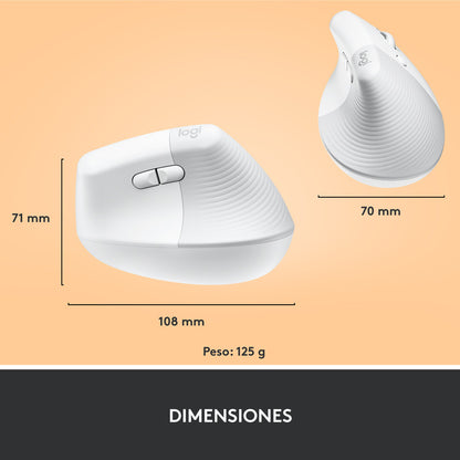 Mouse Ergonómico Logitech Lift Vertical Avanzado, Blanco