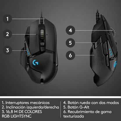 Mouse Gamer Rgb Logitech G502 Hero Programable 25600dpi