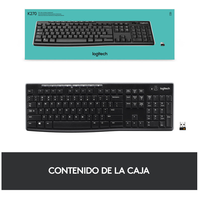 Teclado Inalámbrico  Multimedia Logitech K270  Unifying