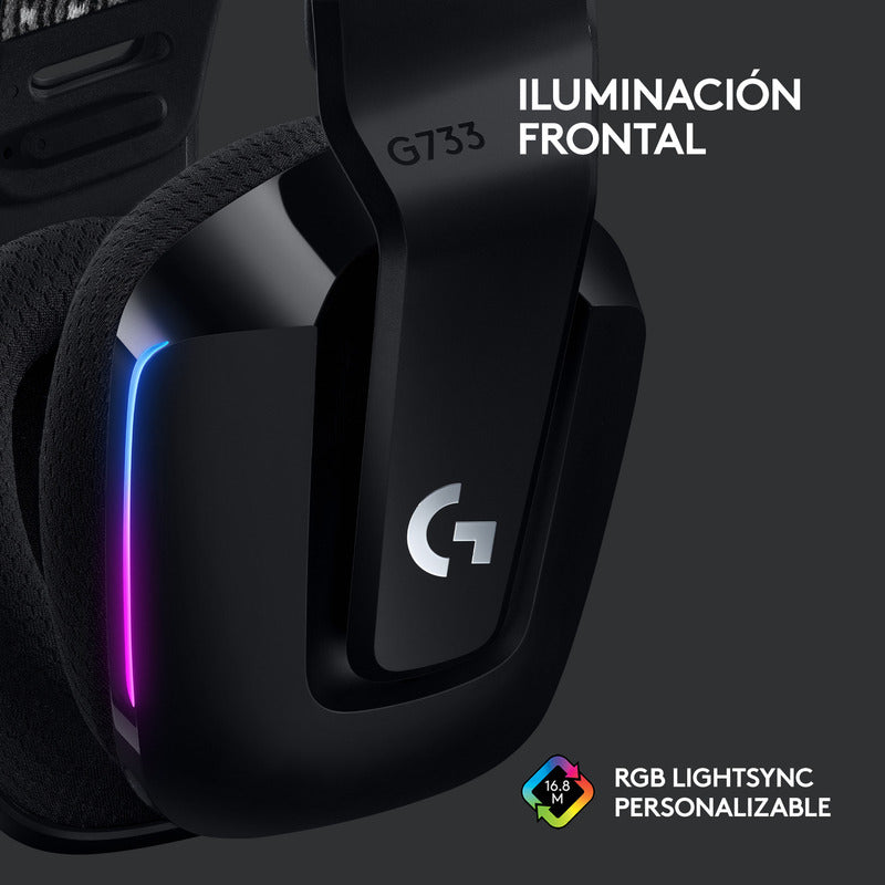 Diadema Gamer Logitech G733, Rgb Inalámbrica / 7.1 - Negro